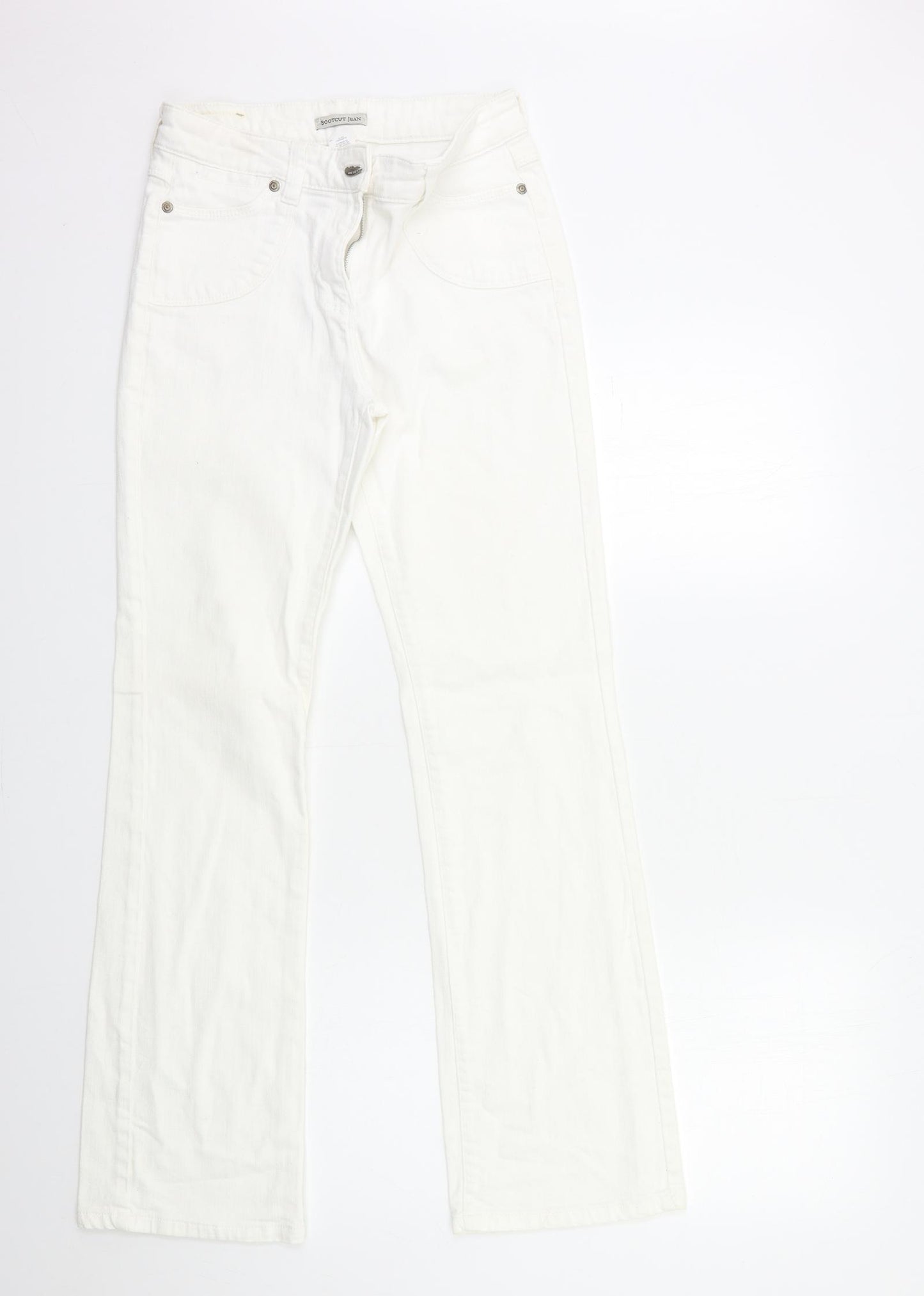 Marks and Spencer Womens White  Denim Flared Jeans Size 10 L31 in