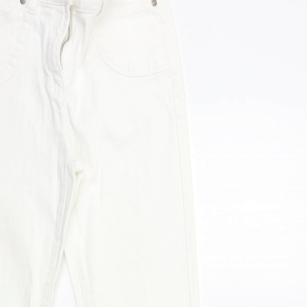 Marks and Spencer Womens White  Denim Flared Jeans Size 10 L31 in