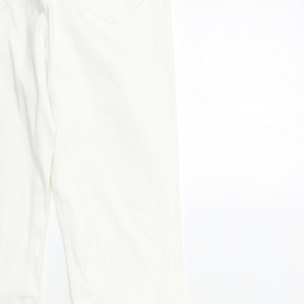 Marks and Spencer Womens White  Denim Flared Jeans Size 10 L31 in