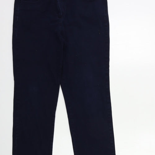 Marks and Spencer Womens Blue  Denim Straight Jeans Size 14 L27 in