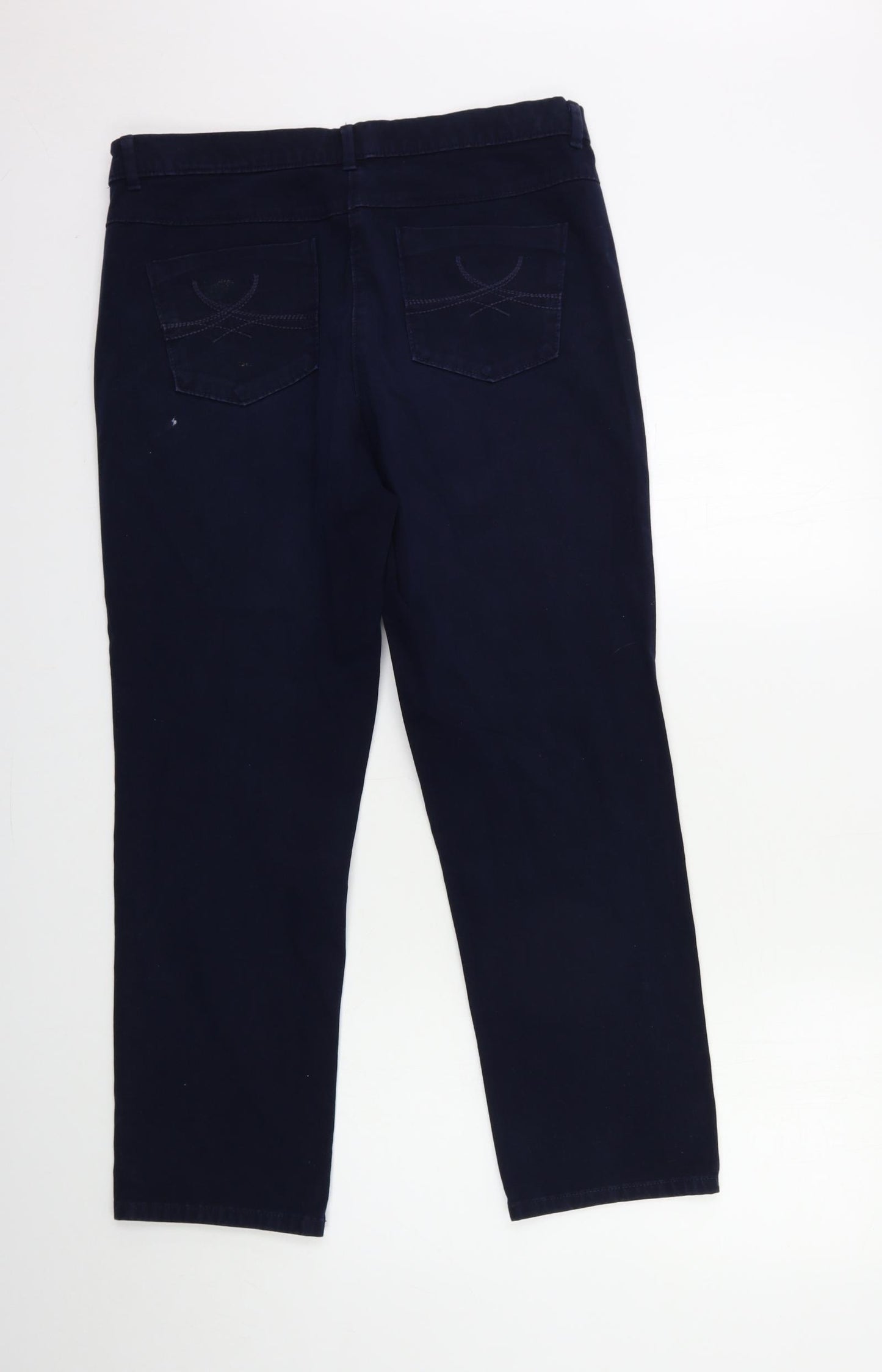 Marks and Spencer Womens Blue  Denim Straight Jeans Size 14 L27 in