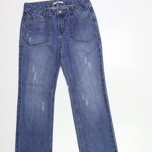 Very Womens Blue  Denim Wide-Leg Jeans Size 10 L30 in