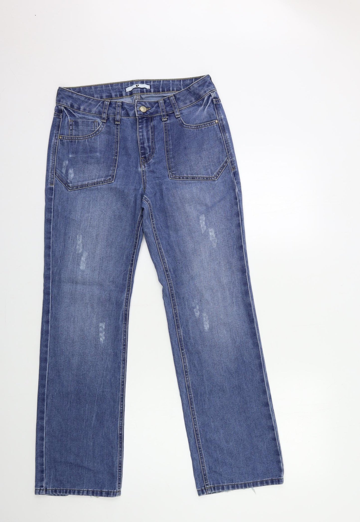 Very Womens Blue  Denim Wide-Leg Jeans Size 10 L30 in