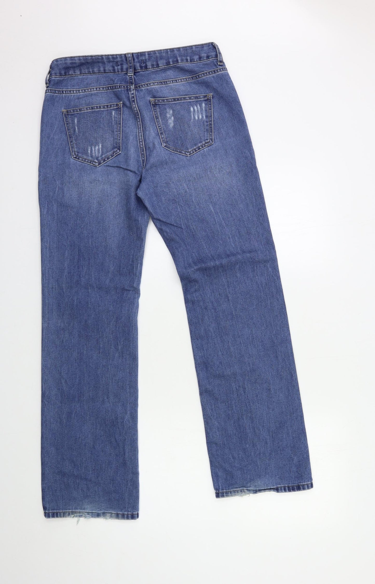 Very Womens Blue  Denim Wide-Leg Jeans Size 10 L30 in