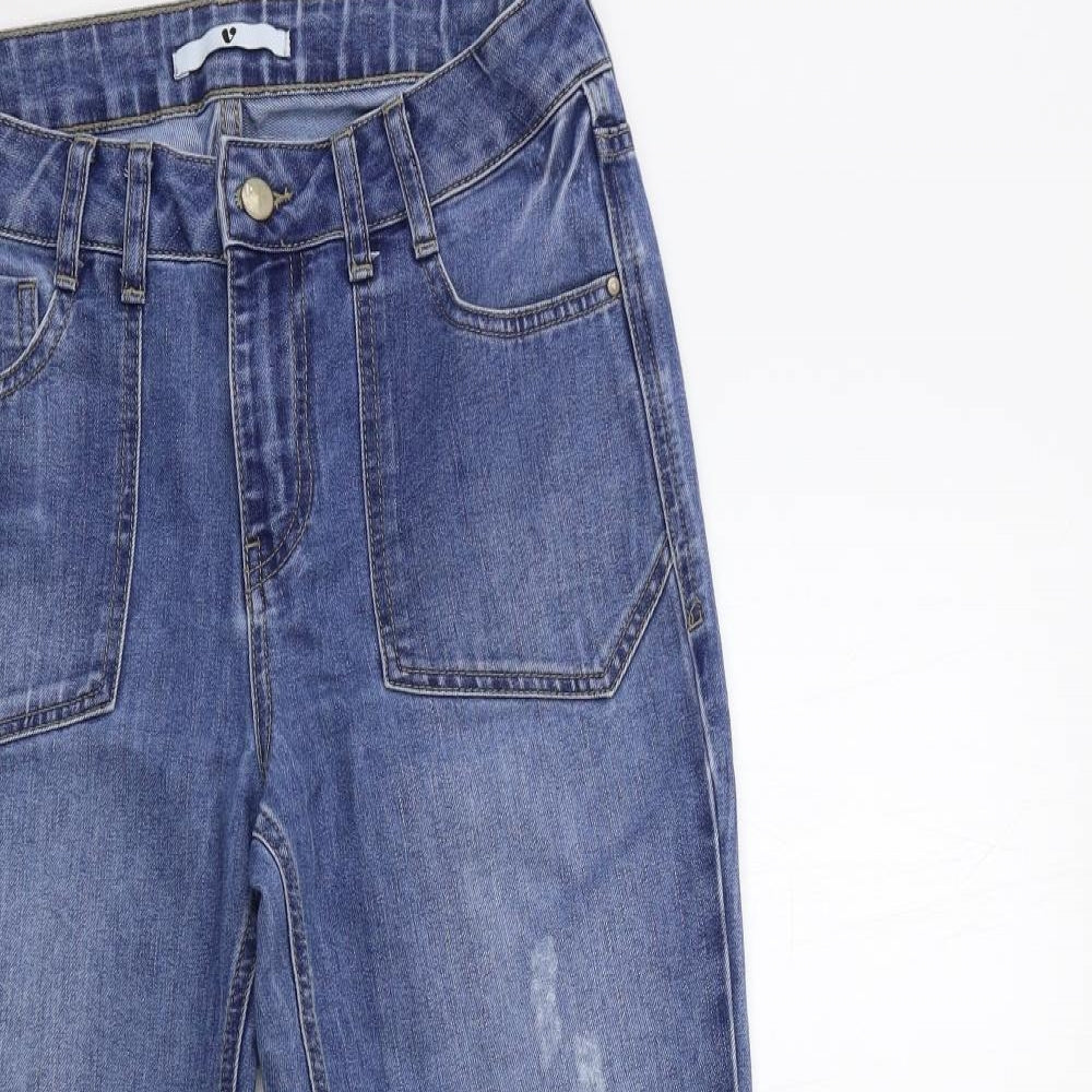 Very Womens Blue  Denim Wide-Leg Jeans Size 10 L30 in