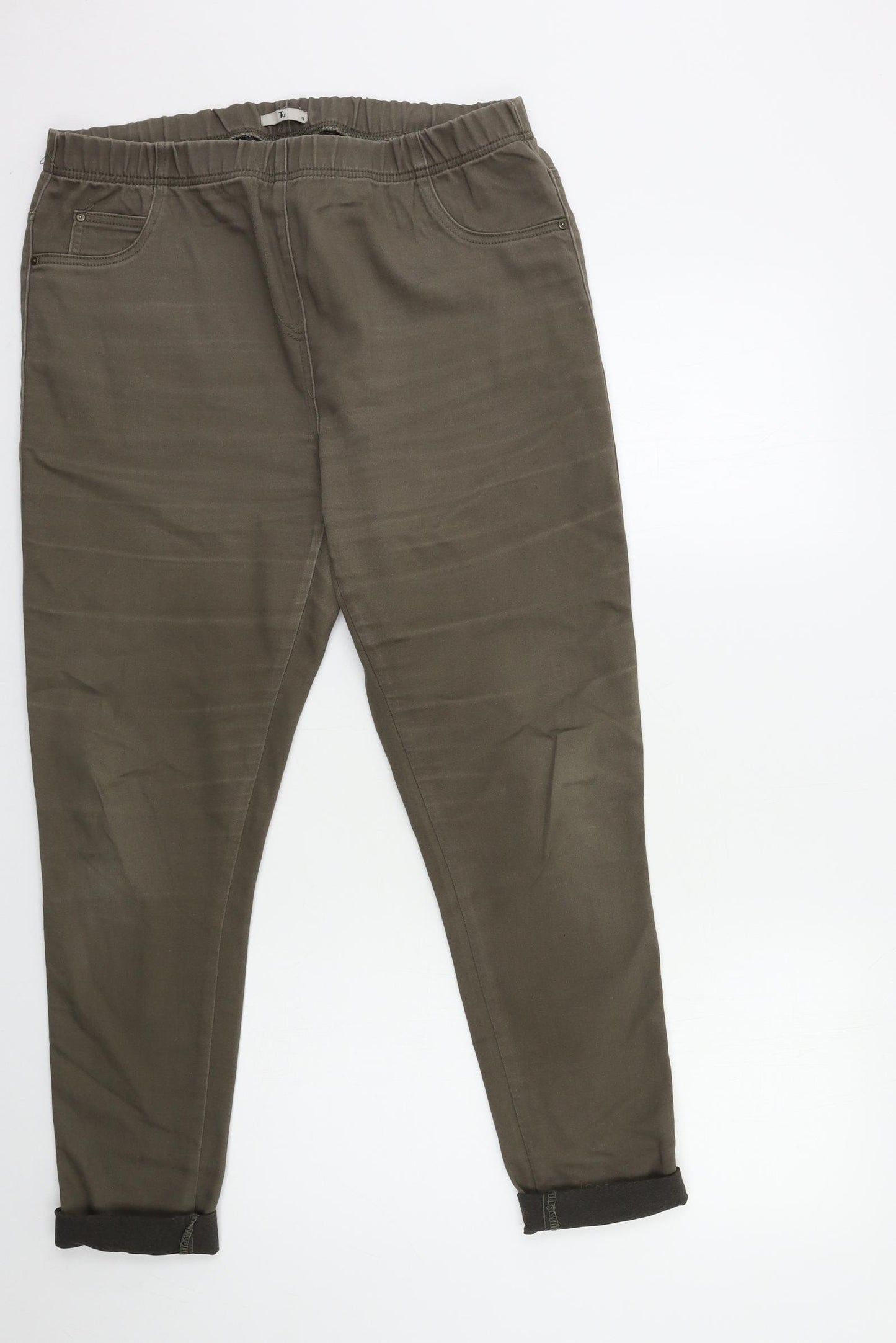 TU Womens Brown  Denim Jegging Jeans Size 16 L29 in