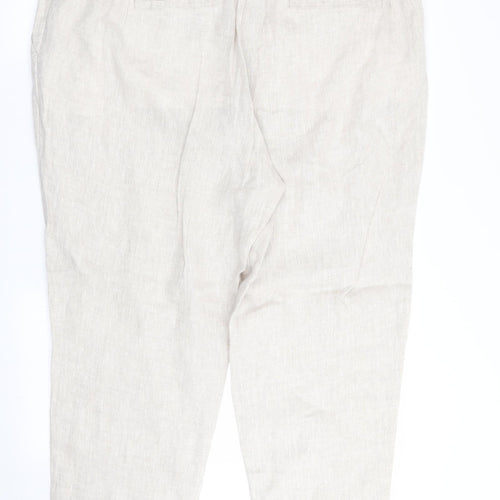 M&S Womens Beige   Trousers  Size 20 L30 in - Stretch waistband