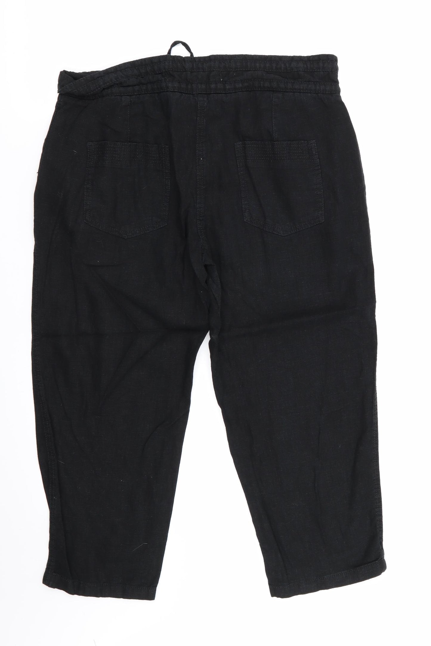 NEXT Womens Black   Cropped Trousers Size 12 L22 in