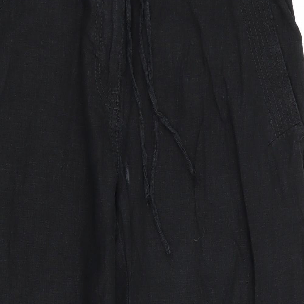 NEXT Womens Black   Cropped Trousers Size 12 L22 in