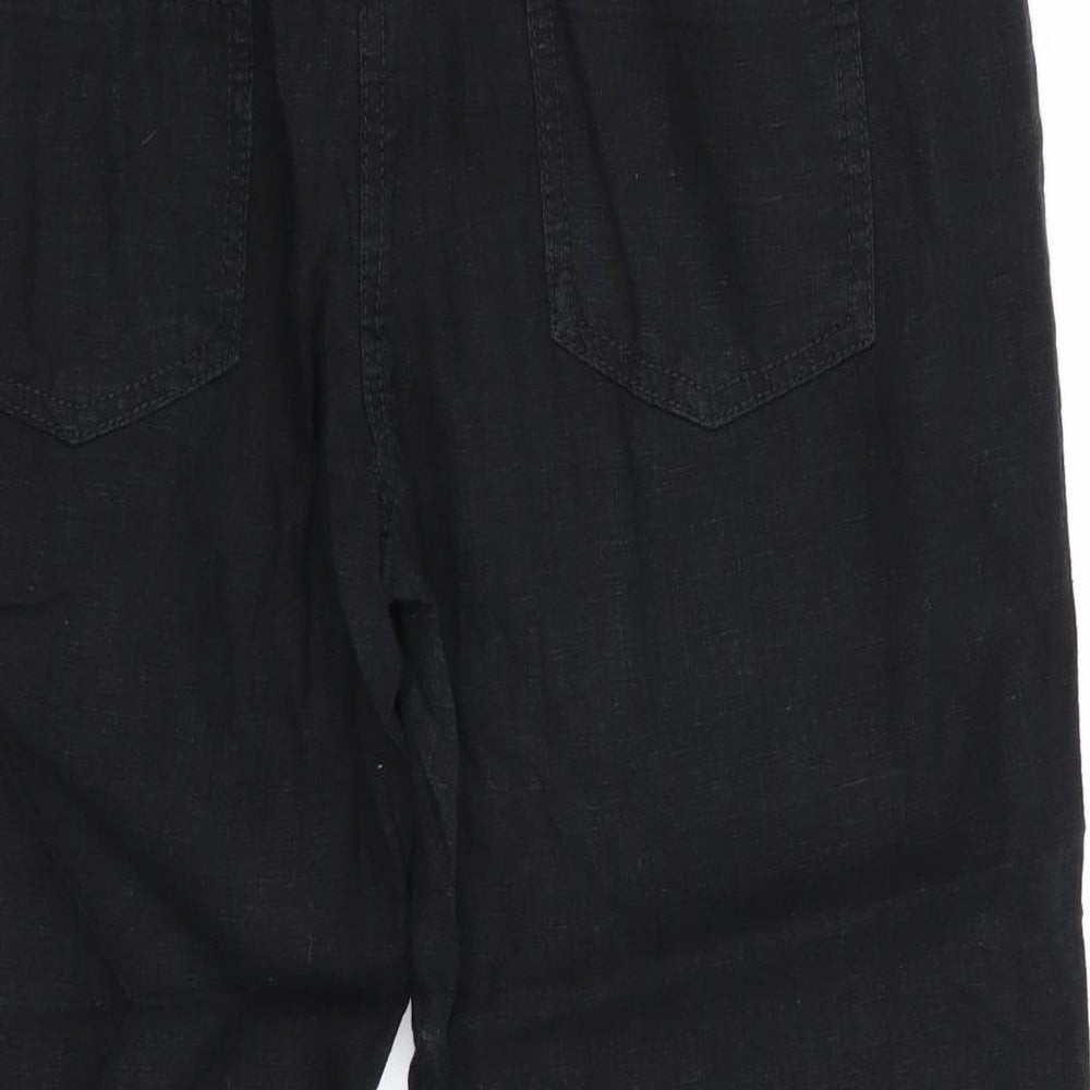 NEXT Womens Black   Cropped Trousers Size 12 L22 in