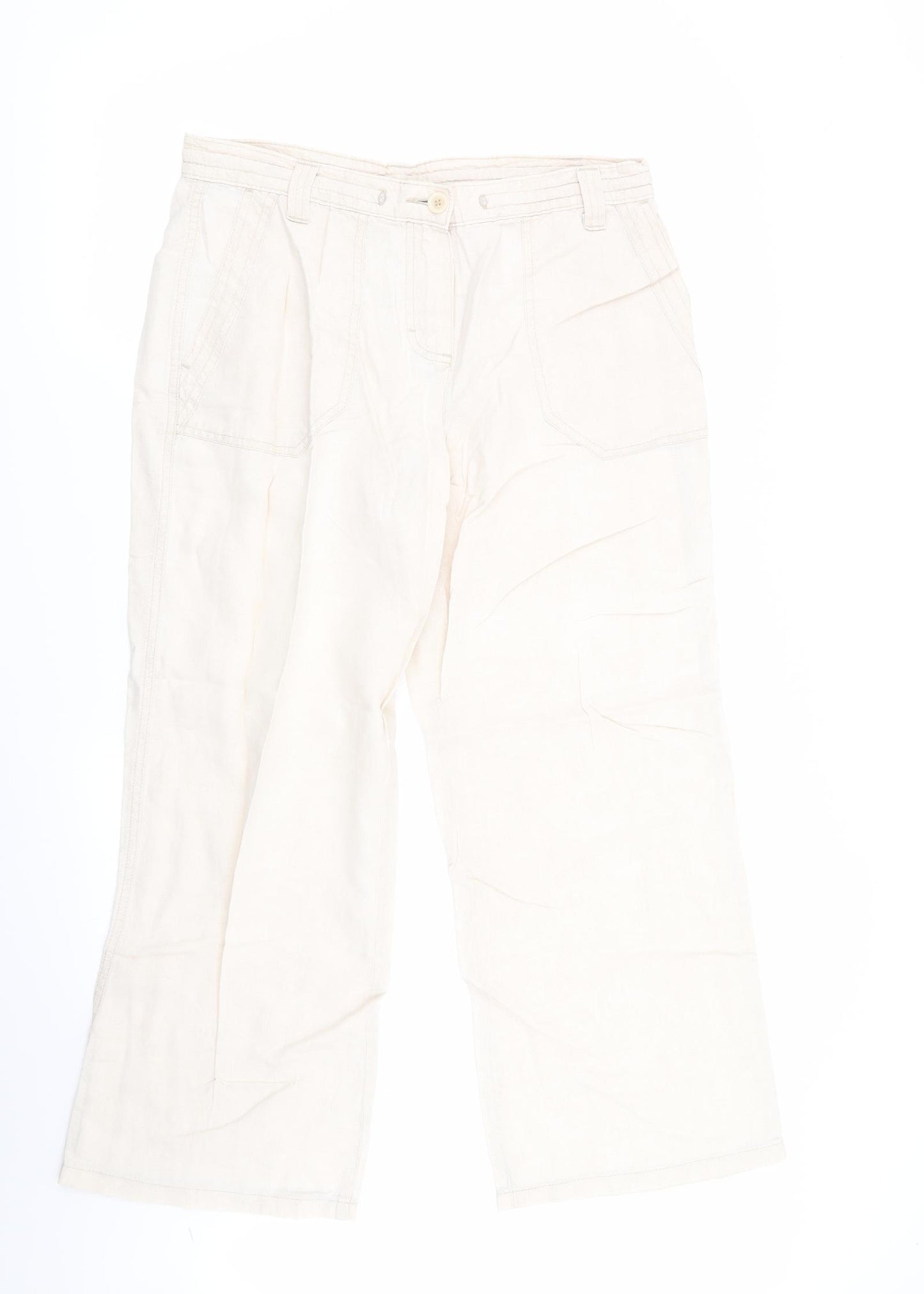 M&S Womens Beige   Trousers  Size 12 L28 in
