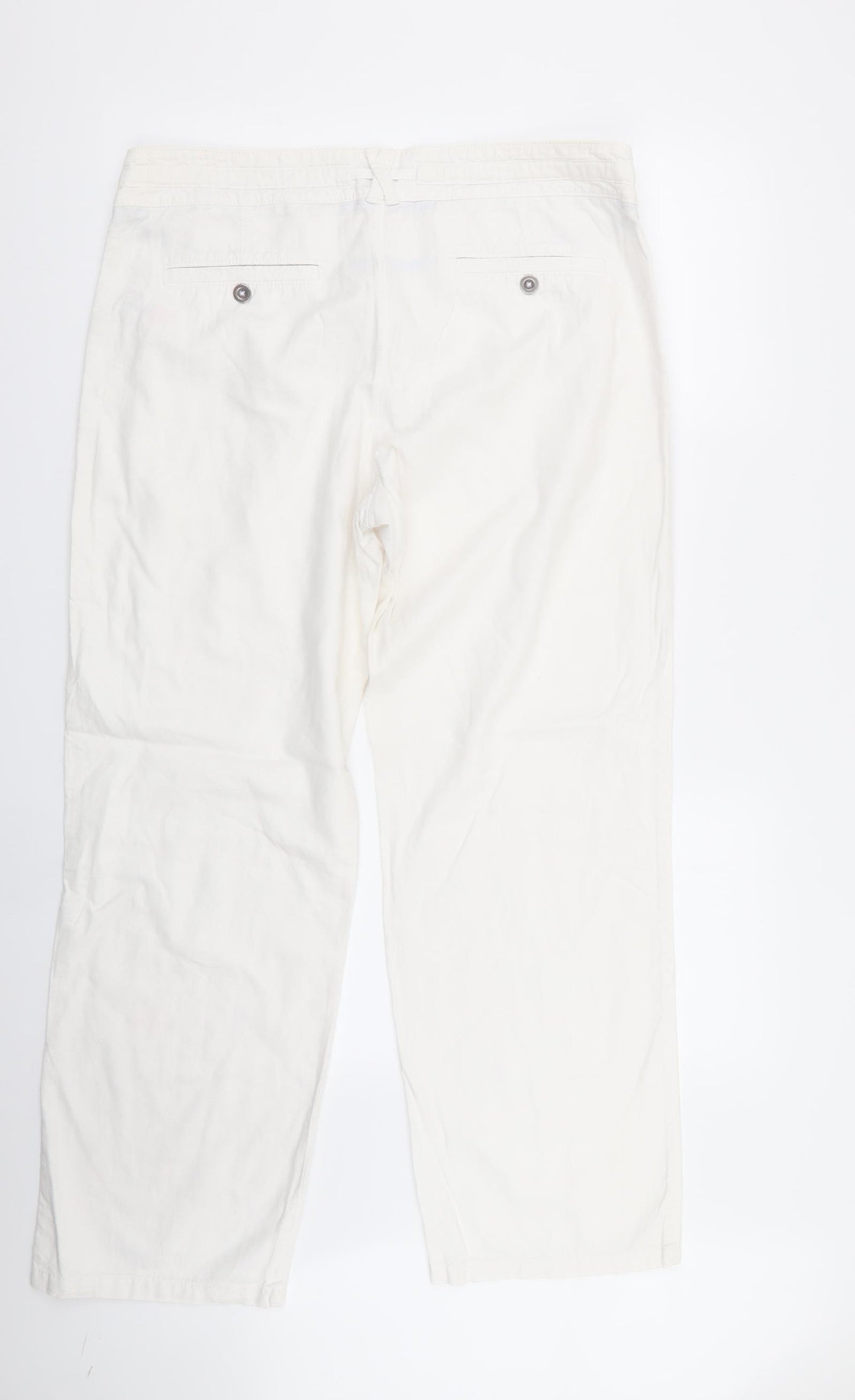 F&F Womens White   Trousers  Size 14 L31 in