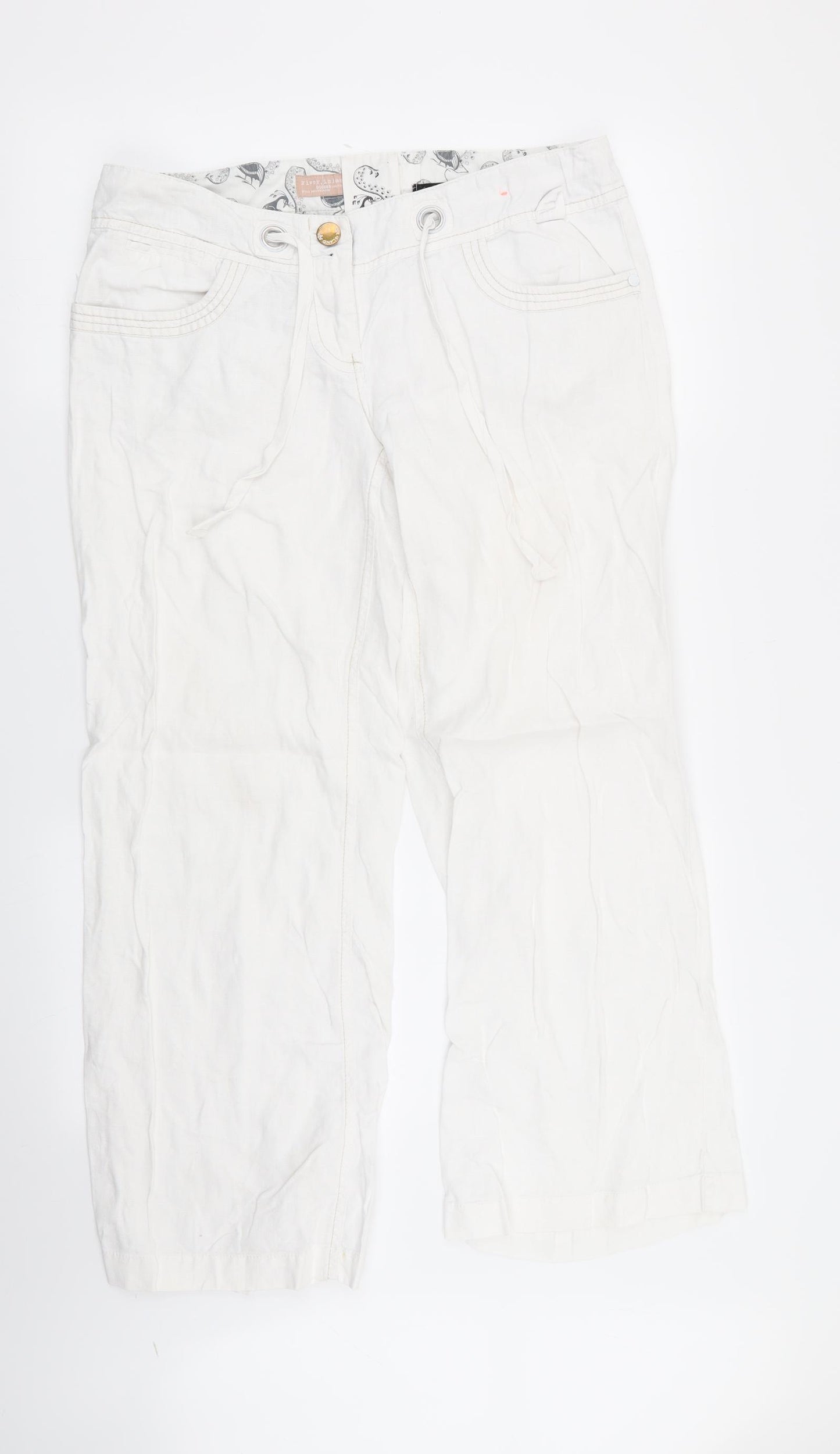 River Island Womens White   Trousers  Size 12 L25 in