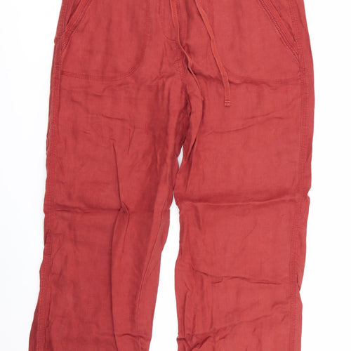 M&S Womens Orange   Trousers  Size 12 L27 in - Stretch waistband
