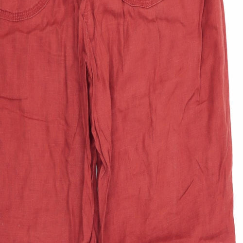 M&S Womens Orange   Trousers  Size 12 L27 in - Stretch waistband