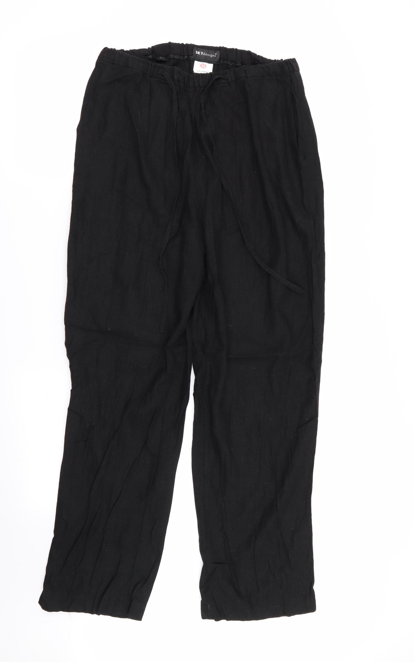sky designs Womens Black   Trousers  Size 14 L27 in - Stretch waistband