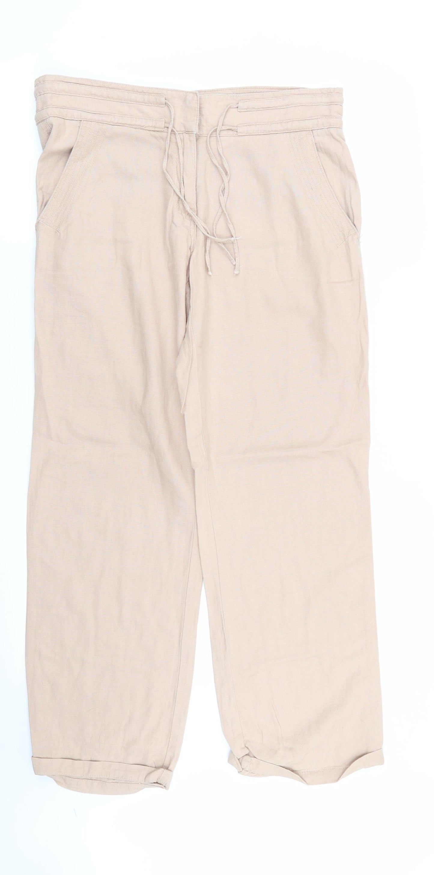 NEXT Womens Beige   Trousers  Size 10 L27 in