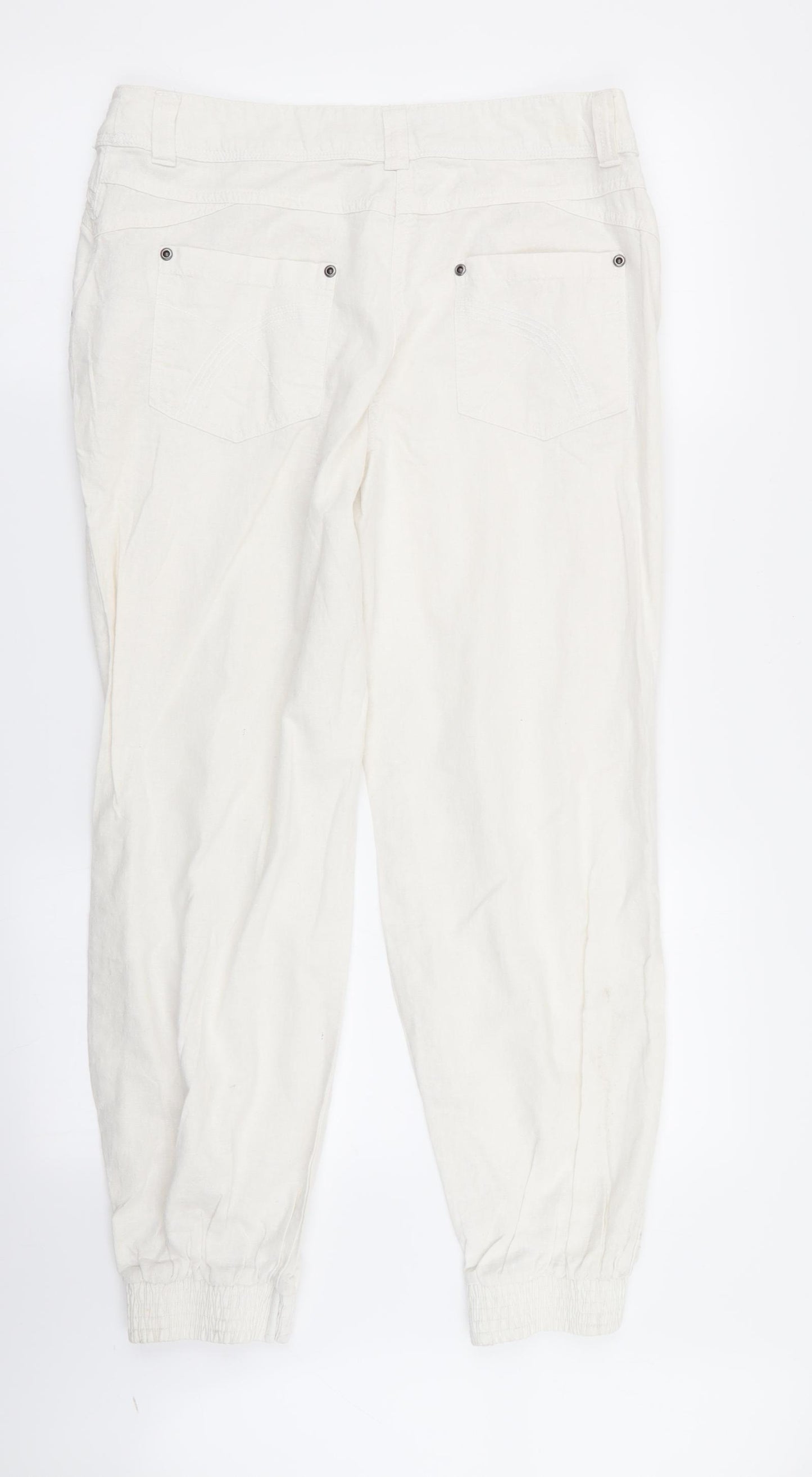 Papaya Womens White   Trousers  Size 14 L28 in