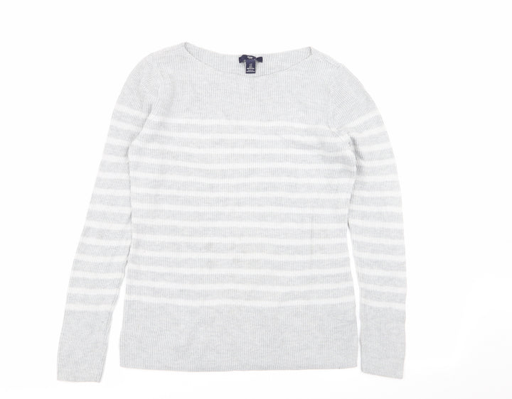 Gap Womens Grey Striped Pullover Jumper Size S