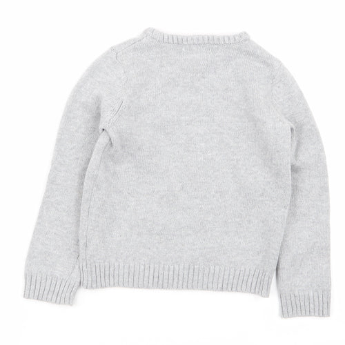 Jarvis Archer Boys Grey Animal Print  Pullover Jumper Size 3-4 Years