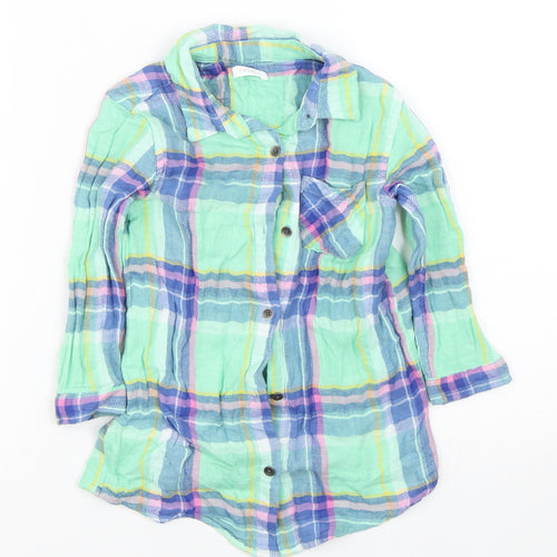 NEXT Girls Green Check  Basic Button-Up Size 12-18 Months