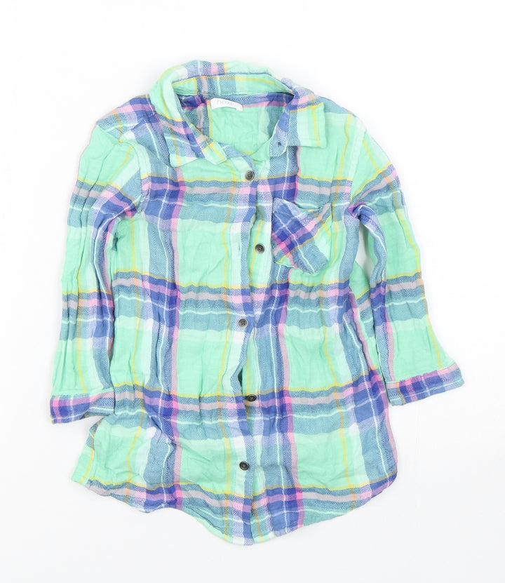 NEXT Girls Green Check Basic Button-Up Size 12-18 Months