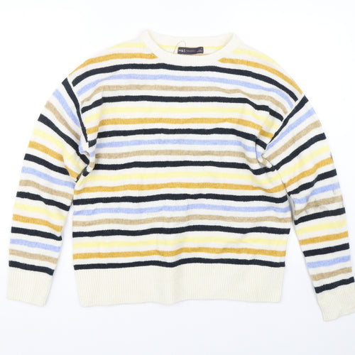 M&S Womens Beige Striped  Pullover Jumper Size S