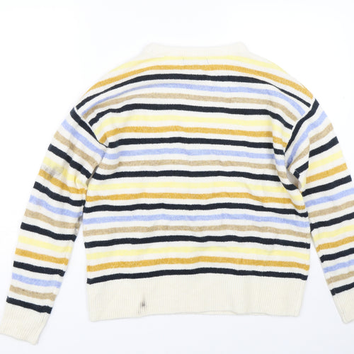 M&S Womens Beige Striped  Pullover Jumper Size S