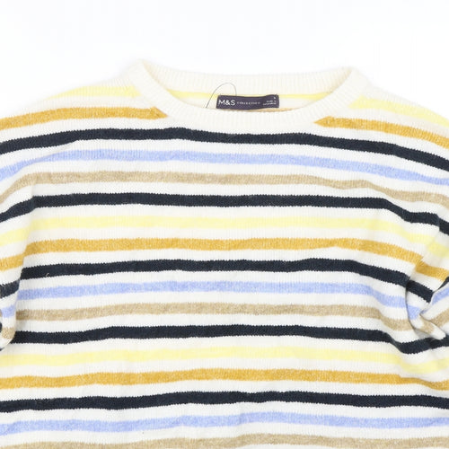 M&S Womens Beige Striped  Pullover Jumper Size S