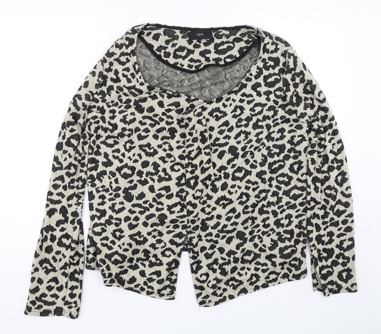 NEXT Womens Beige Animal Print  Cardigan Jumper Size 18