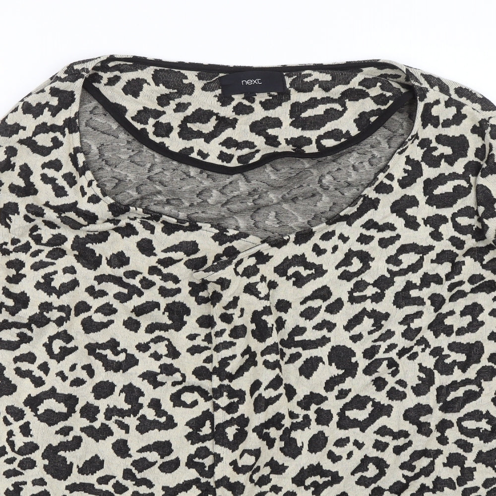 NEXT Womens Beige Animal Print  Cardigan Jumper Size 18