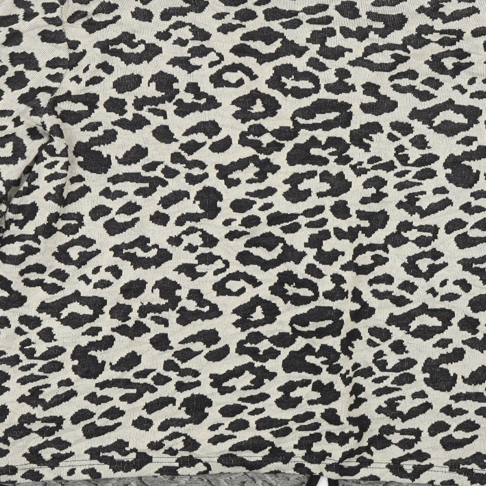 NEXT Womens Beige Animal Print  Cardigan Jumper Size 18