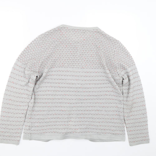 I odena Womens Grey Striped  Cardigan Jumper Size 18