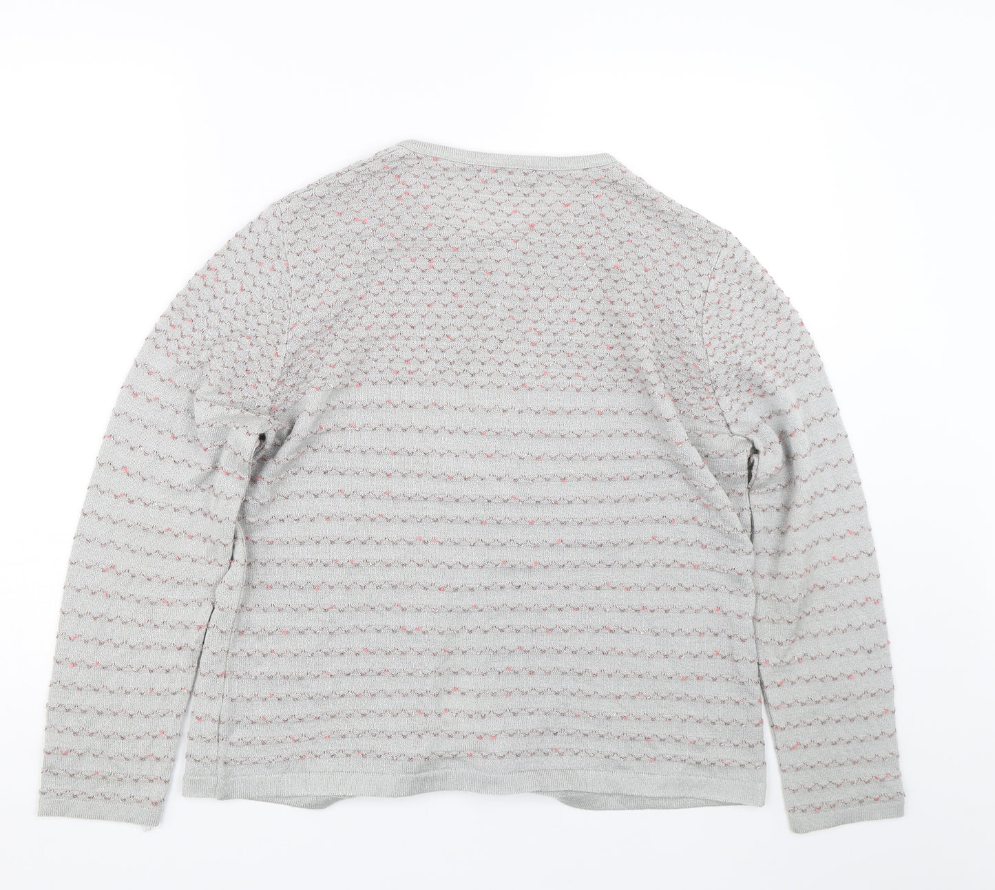 I odena Womens Grey Striped  Cardigan Jumper Size 18