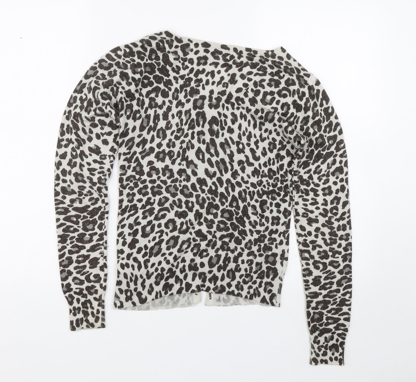 New Look Womens Beige Animal Print  Cardigan Jumper Size 8
