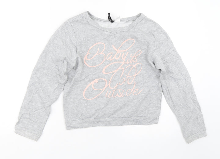 H&M Womens Grey   Pullover Sweatshirt Size XS