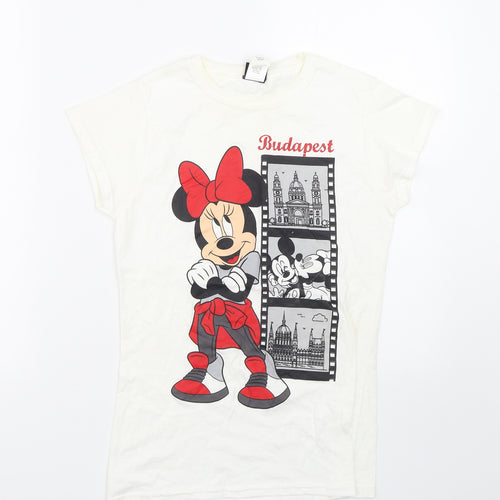 Disney Womens White   Basic T-Shirt Size S