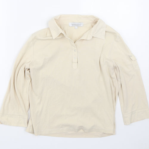 Carolyn Taylor Womens Beige   Basic T-Shirt Size L