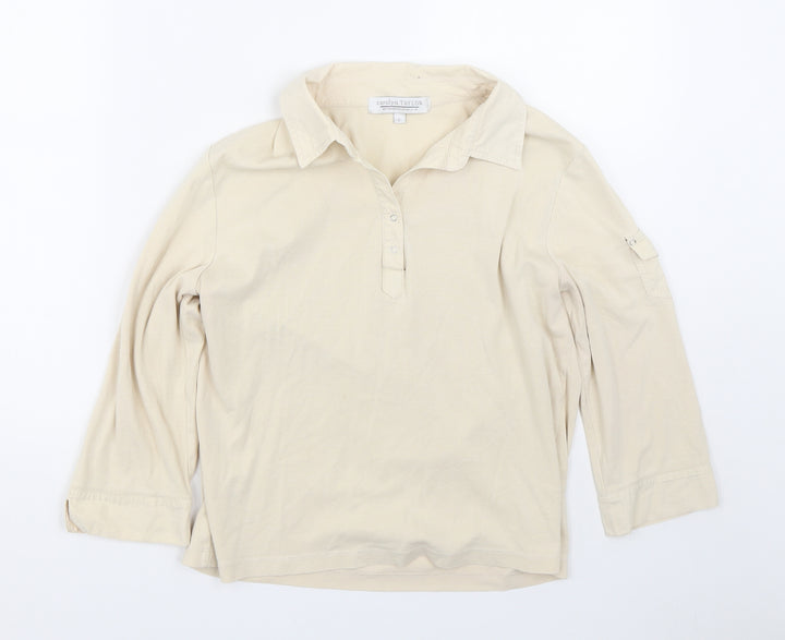 Carolyn Taylor Womens Beige   Basic T-Shirt Size L