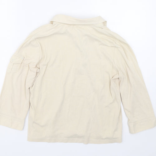 Carolyn Taylor Womens Beige   Basic T-Shirt Size L