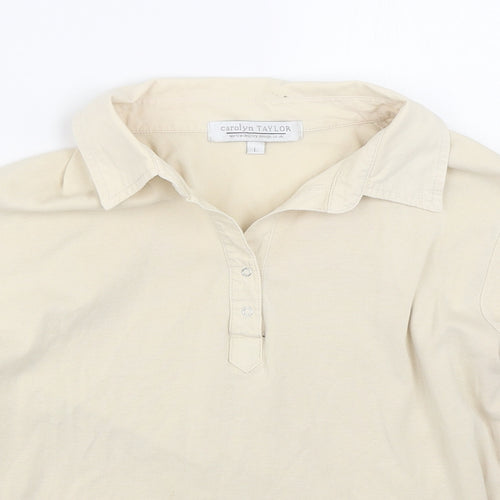 Carolyn Taylor Womens Beige   Basic T-Shirt Size L