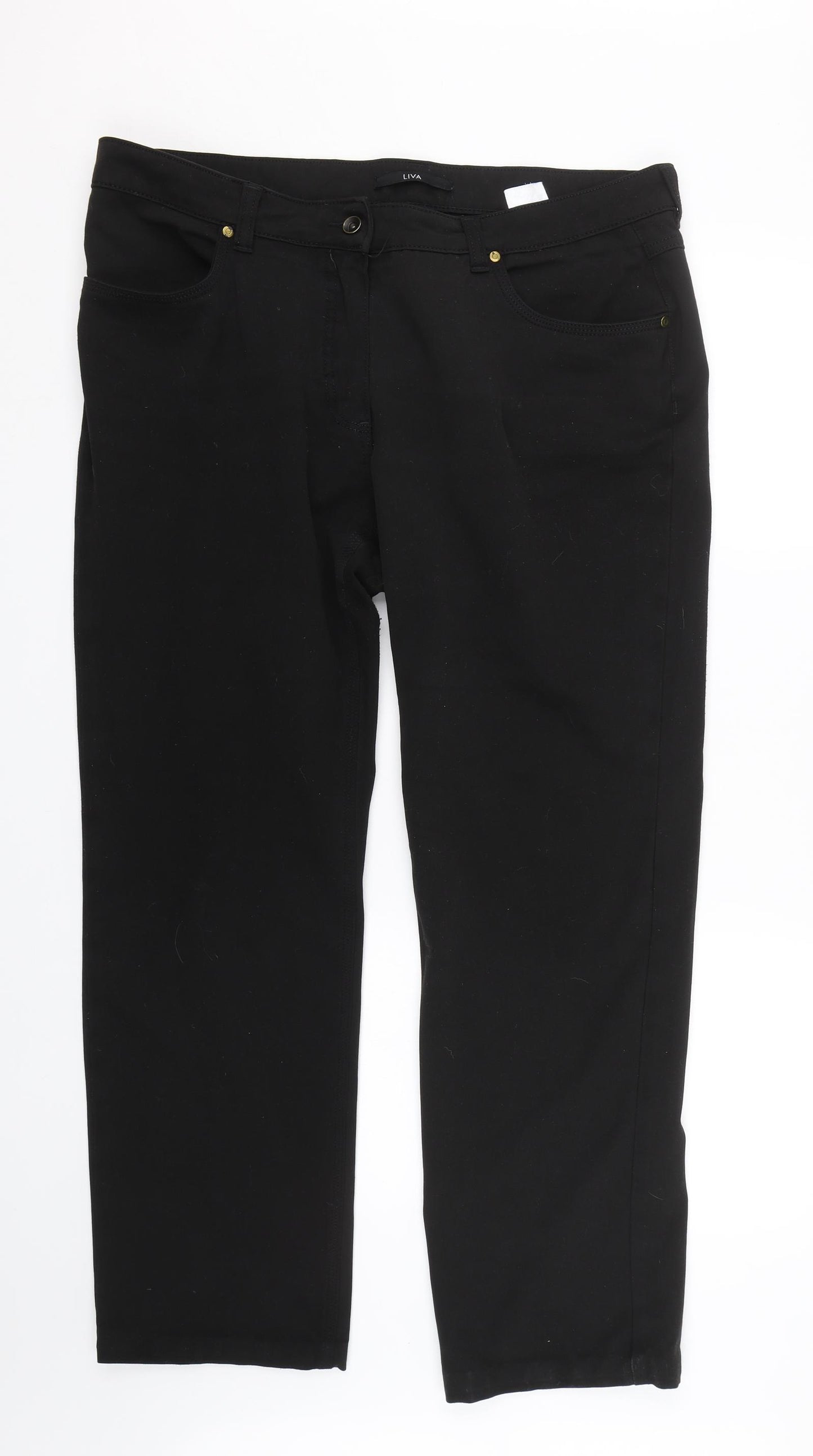 Liva Womens Black   Trousers  Size 39 in L29 in