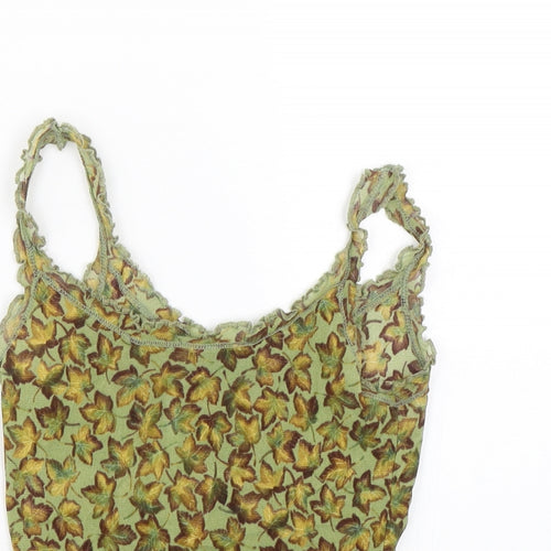 Kookai Womens Green Floral  Basic Tank Size 6