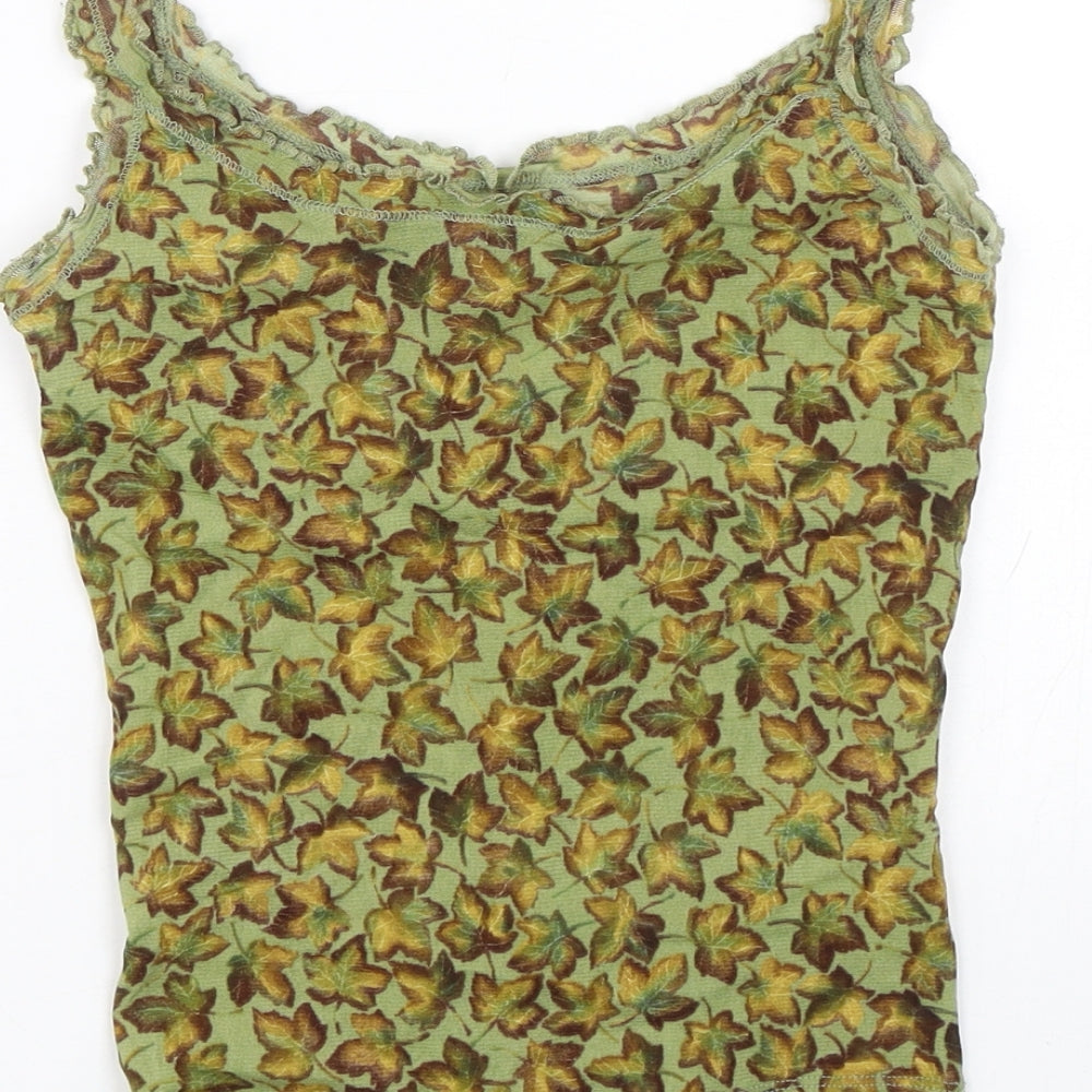 Kookai Womens Green Floral  Basic Tank Size 6