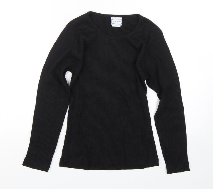 Revival Womens Black Striped  Wrap T-Shirt Size M