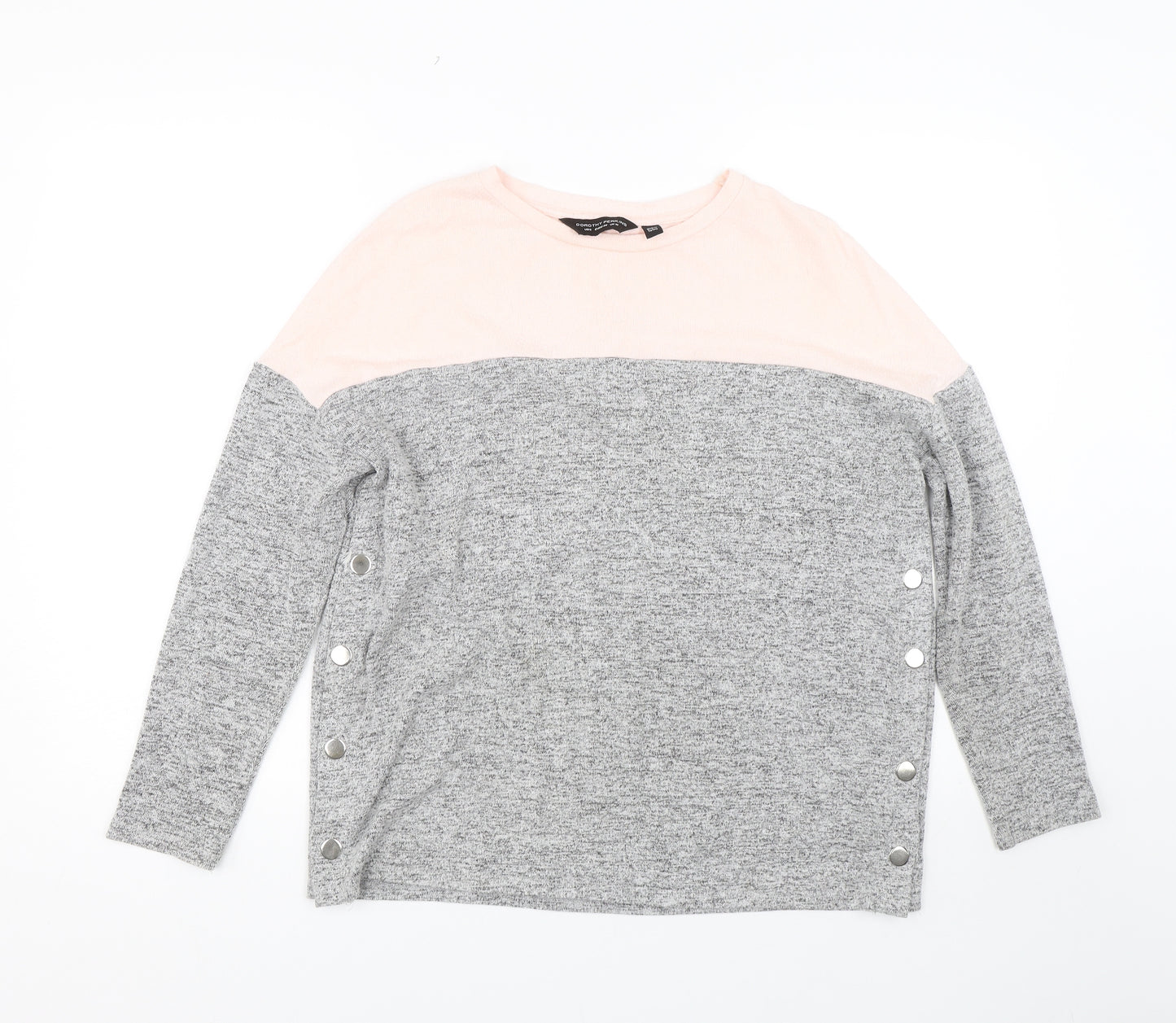 Dorothy Perkins Womens Grey Striped  Pullover Jumper Size 10