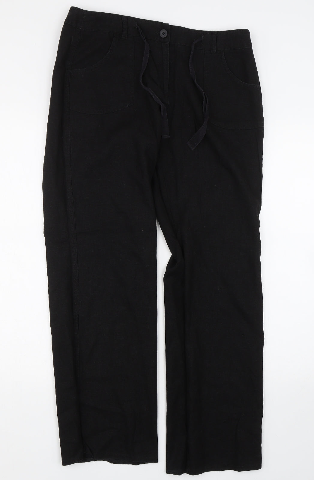 F&F Womens Black   Trousers  Size 12 L29 in