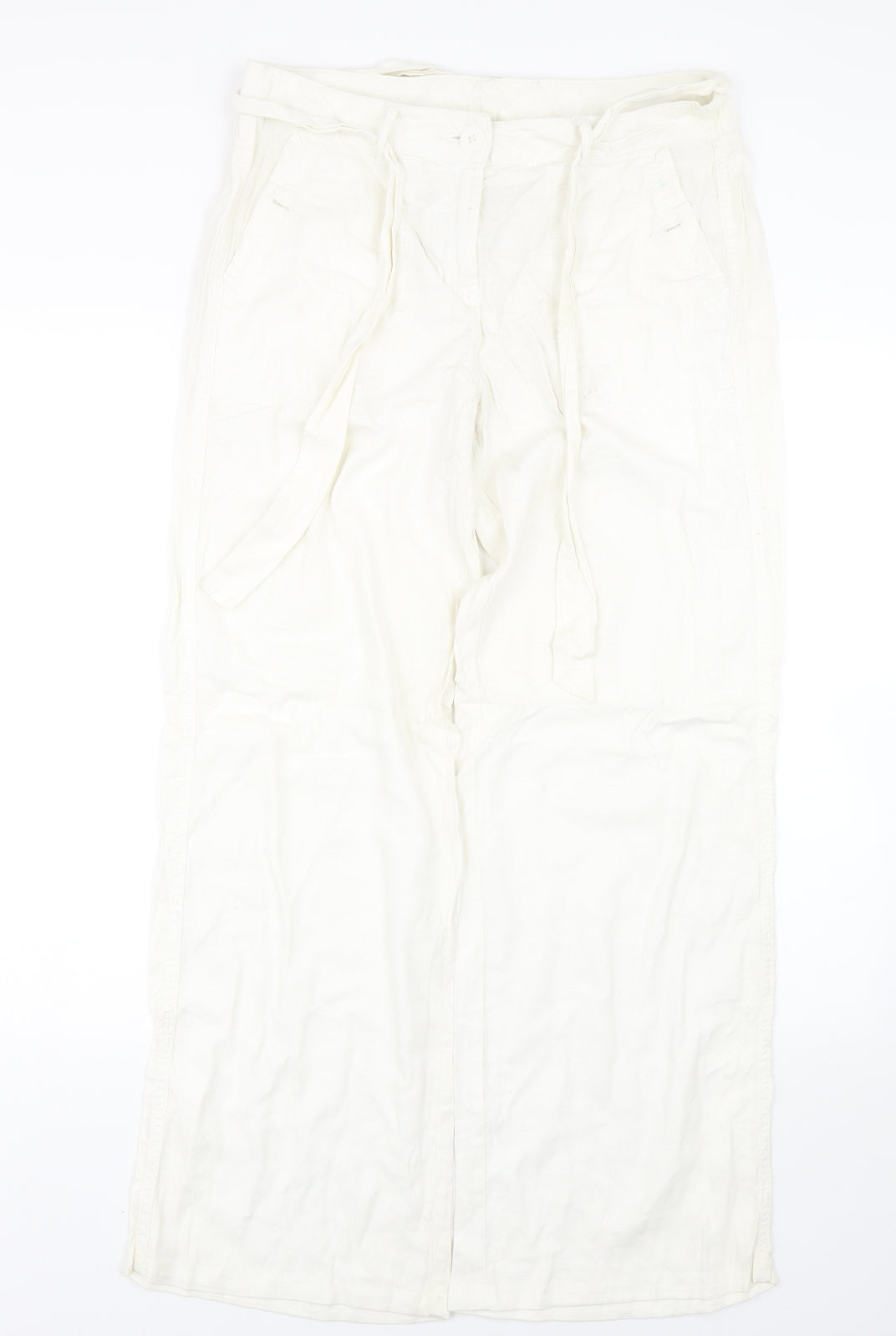 M&S Womens White   Trousers  Size 12 L27 in