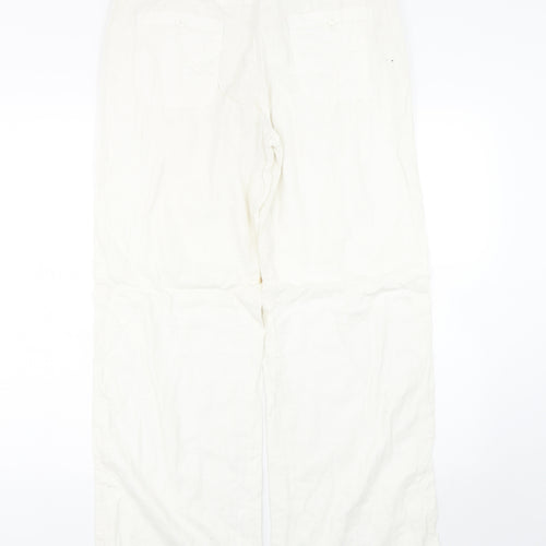 M&S Womens White   Trousers  Size 12 L27 in
