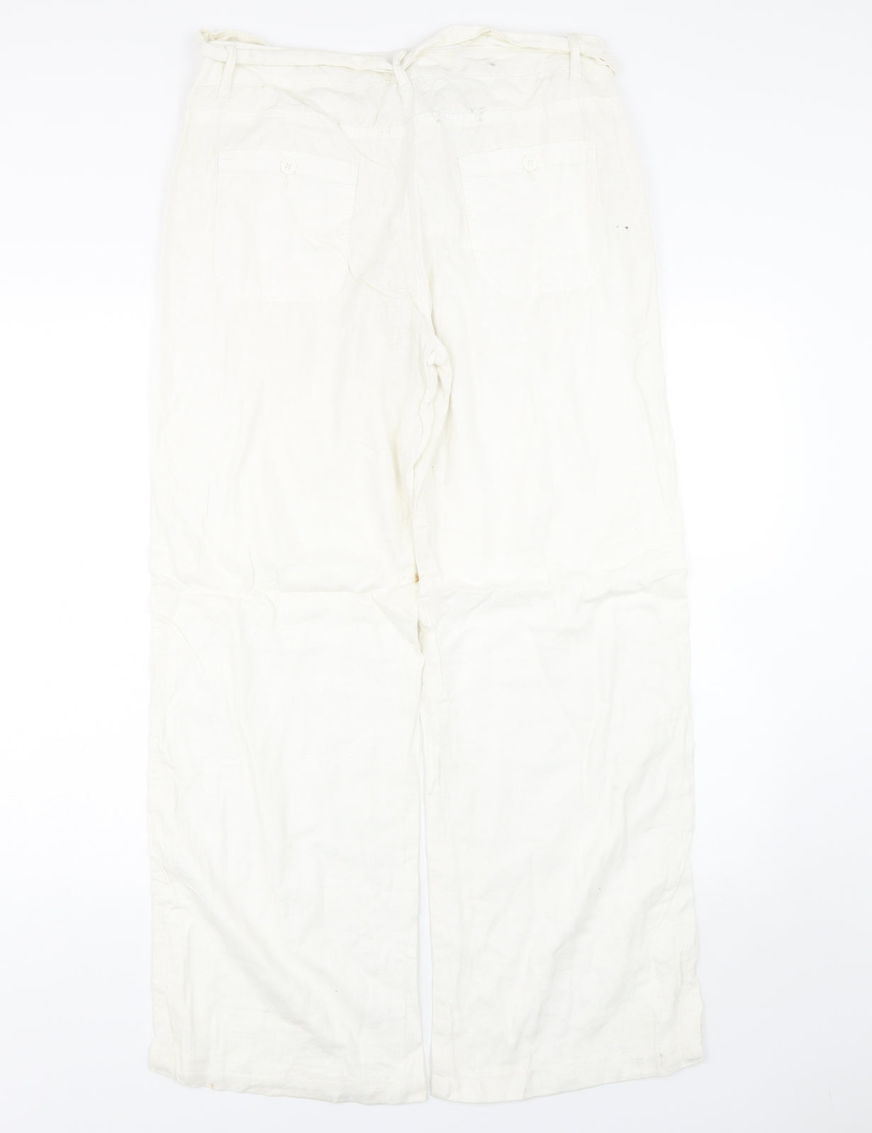 M&S Womens White   Trousers  Size 12 L27 in